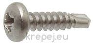 ВИНТ 3.9X13 DIN7504N САМОПРО. ЛЕЩОВИДНА INOX A2