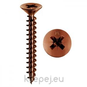 ВИНТ 3.5Х25 ДЪРВО ЛАК С ЦВЯТ БРОНЗ DIN7505 BRONZ