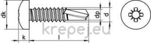 ВИНТ 3.9X16 DIN7504N САМОПРО. ЛЕЩОВИДНА INOX A2