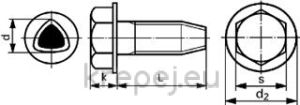 ВИНТ БОЛТ ФЛАНШОВИ М10Х1.5Х40 DIN7500D ТРИЪГЪЛ