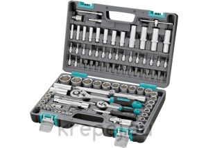 Комплект инструменти, 94 части, 1/2", 1/4", пластмасов куфар STELS