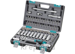 Комплектите инструменти, 60 части, 1/2", пластмасов куфар STELS