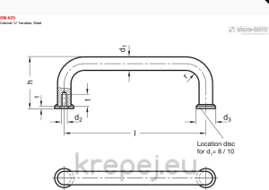GN 425-8-100-BT ДРЪЖКА П U РЪКОХВАТКА ЧЕРНА М5 ELESA+GANTER